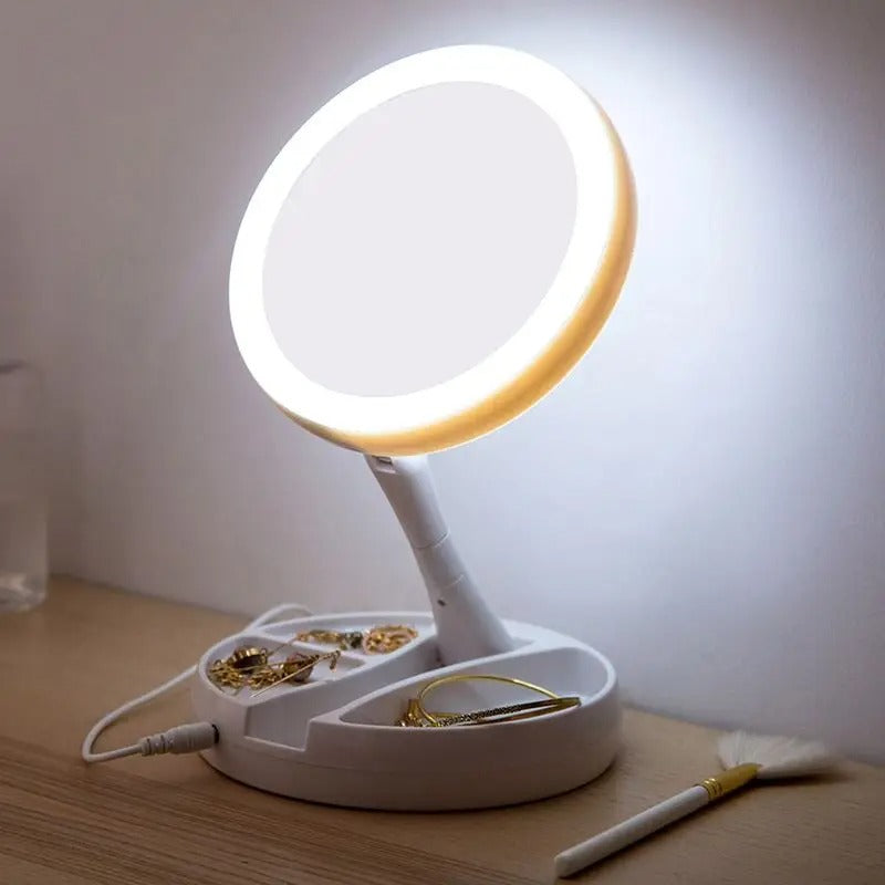 Foldable LED Magnifying Mirror