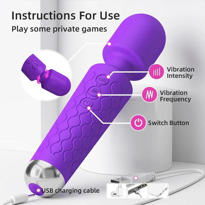 Powerful Clitoris Vibrator USB Rechargeable AV Massager